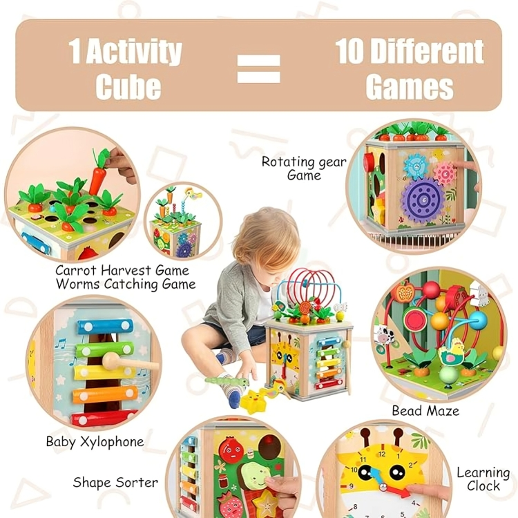 Wooden Activity Cube